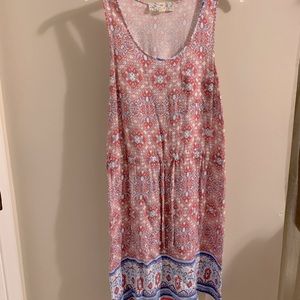 Light Pink and Blue Print Dress